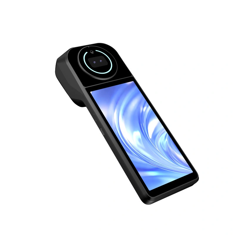 NORYOX NB60PRO Palm POS terminal side angle highlighting compact ergonomic design and built-in scanner.