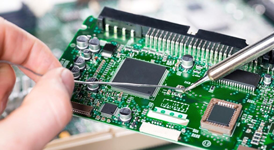 Precision PCB schematic design and high-density electronic circuit board assembly engineering.