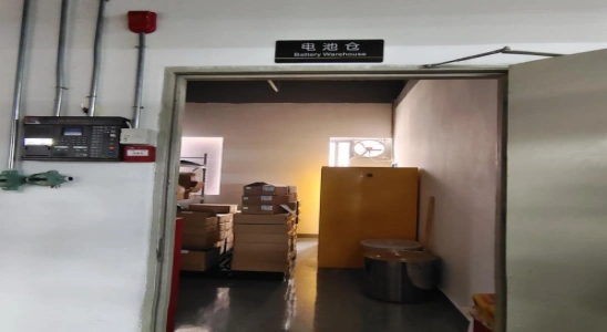 Certified safety testing protocols and secure storage environment for lithium-ion batteries, ensuring compliance with international transport and safety regulations.