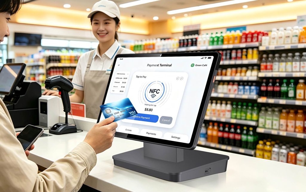 Android POS tablet with barcode scanner and cash drawer port stop dongle nightmare