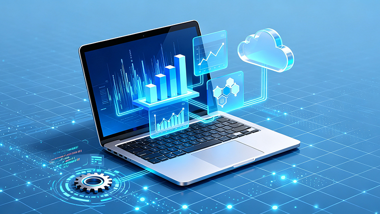 alt="NORYOX firmware and Android system support illustration showing laptop with cloud analytics, system configuration and device software maintenance."