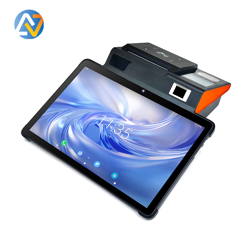 NB11F all-in-one retail POS featuring 11" main screen and 2.4" customer display, built-in printer and NFC for smart checkout.