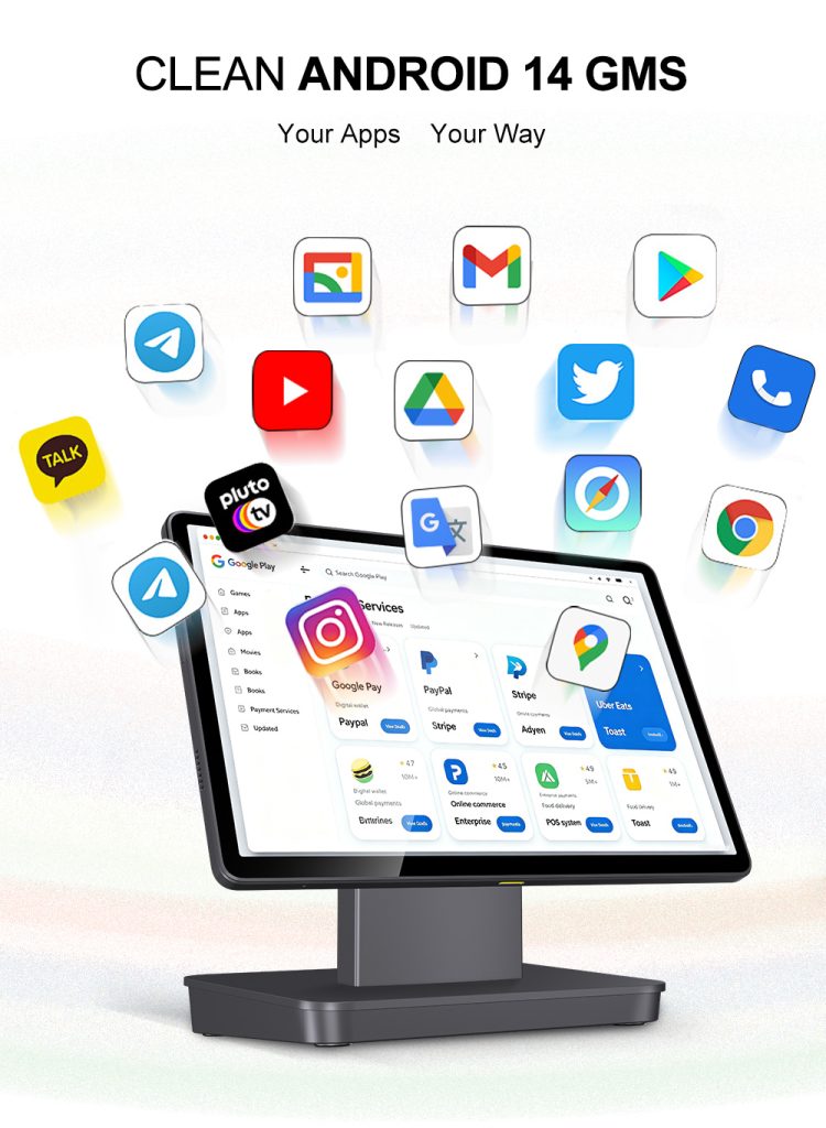 TPAD clean Android 14 GMS interface for retail apps