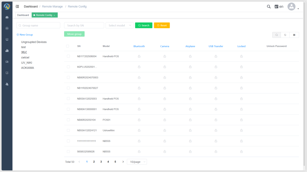 NORYOX MDM Platform remote configuration and device management interface